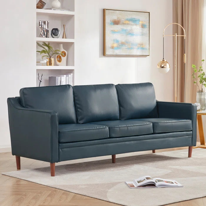 Azleigh Faux Leather Square Arm Sofa