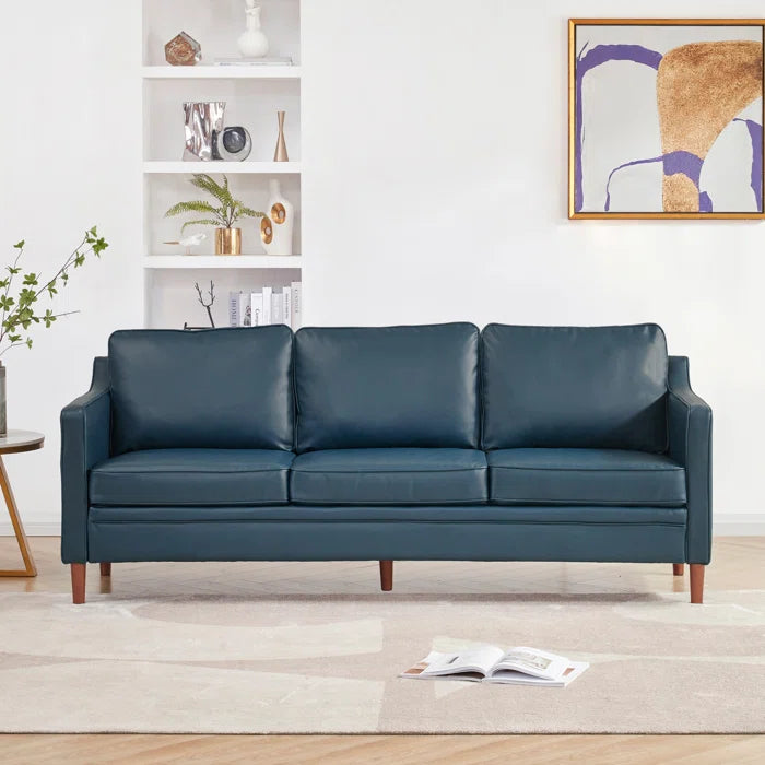 Azleigh Faux Leather Square Arm Sofa
