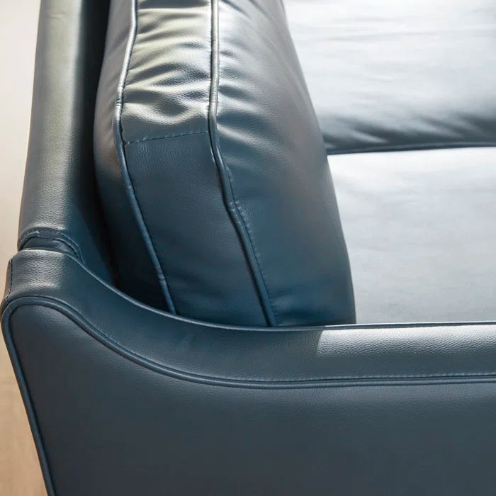 Azleigh Faux Leather Square Arm Sofa