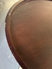 Travertine Accent Table with Brown Top SHOWROOM ITEM