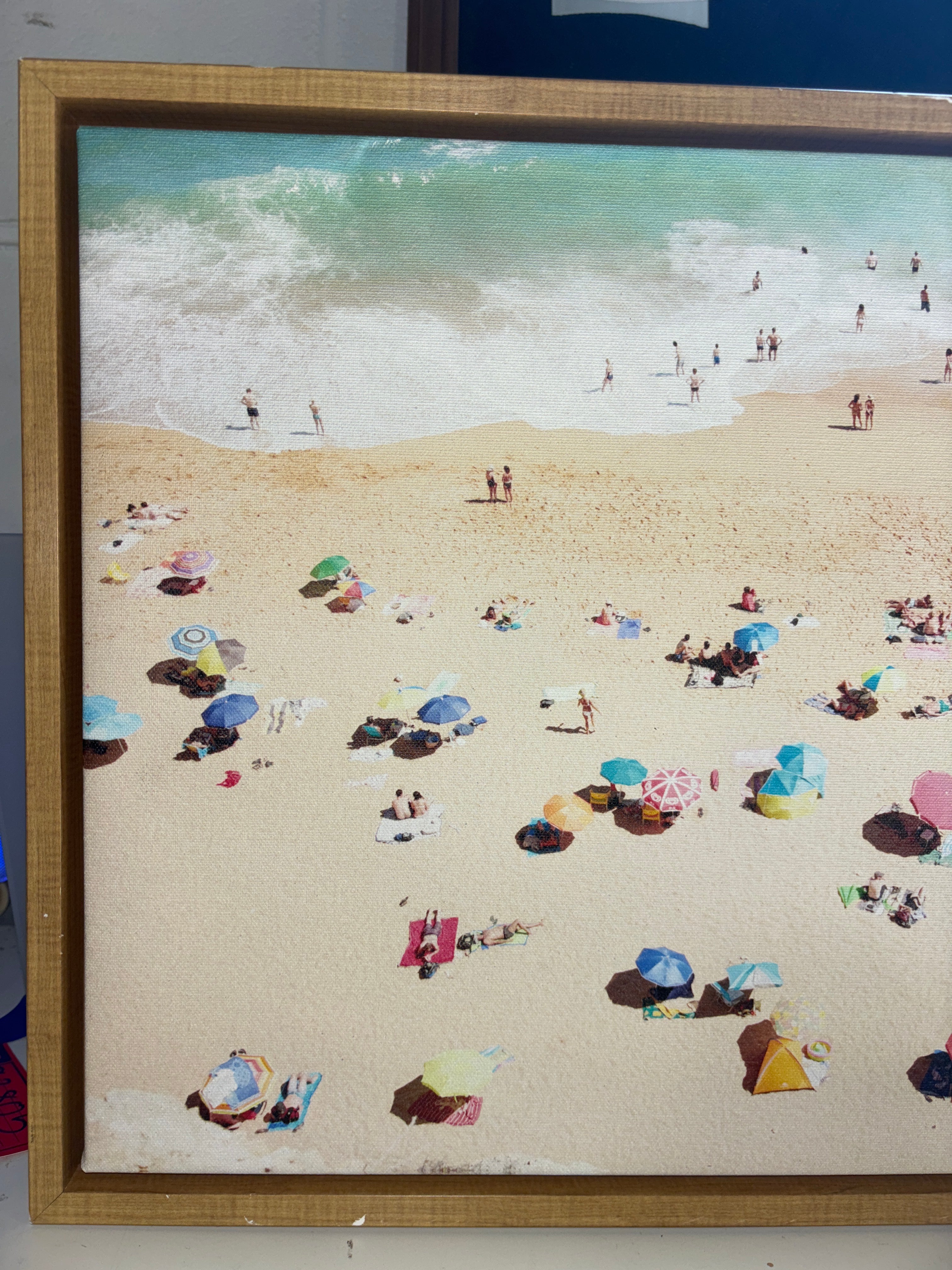 23" x 16" Seaside 1 Beach Framed Canvas Wall Art SHOWROOM ITEM