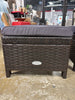 (Set of 2) Patiojoy Outdoor Wicker Ottoman with Cushion - Navy Blue SHOWROOM ITEM