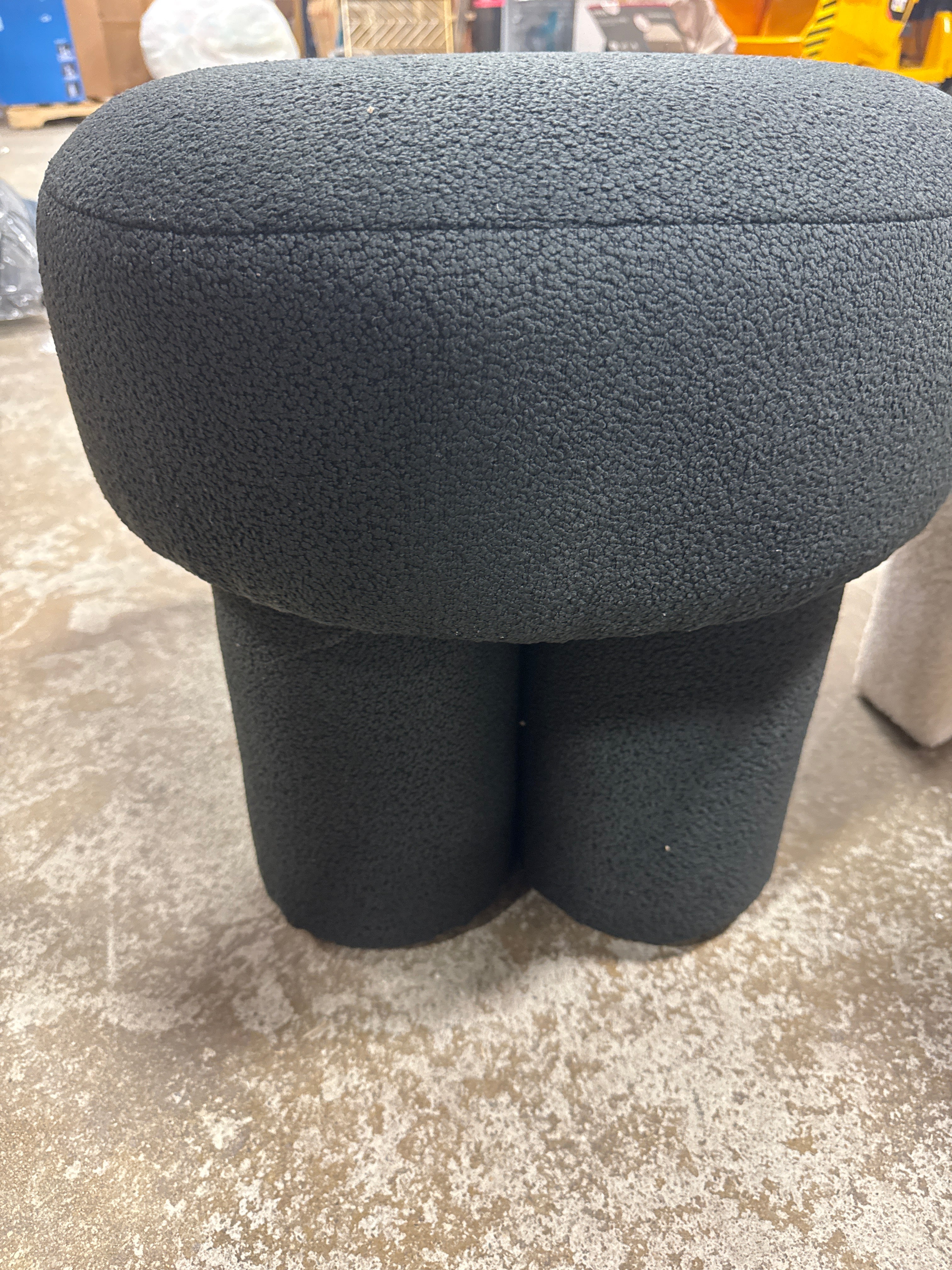 Boucle Fully Upholstered Accent Ottoman Stool - Threshold™ SHOWROOM ITEM