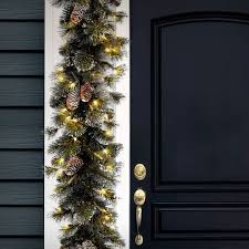 Pre-lit Glitter Artificial Christmas Pine Garland with Cones, final cut