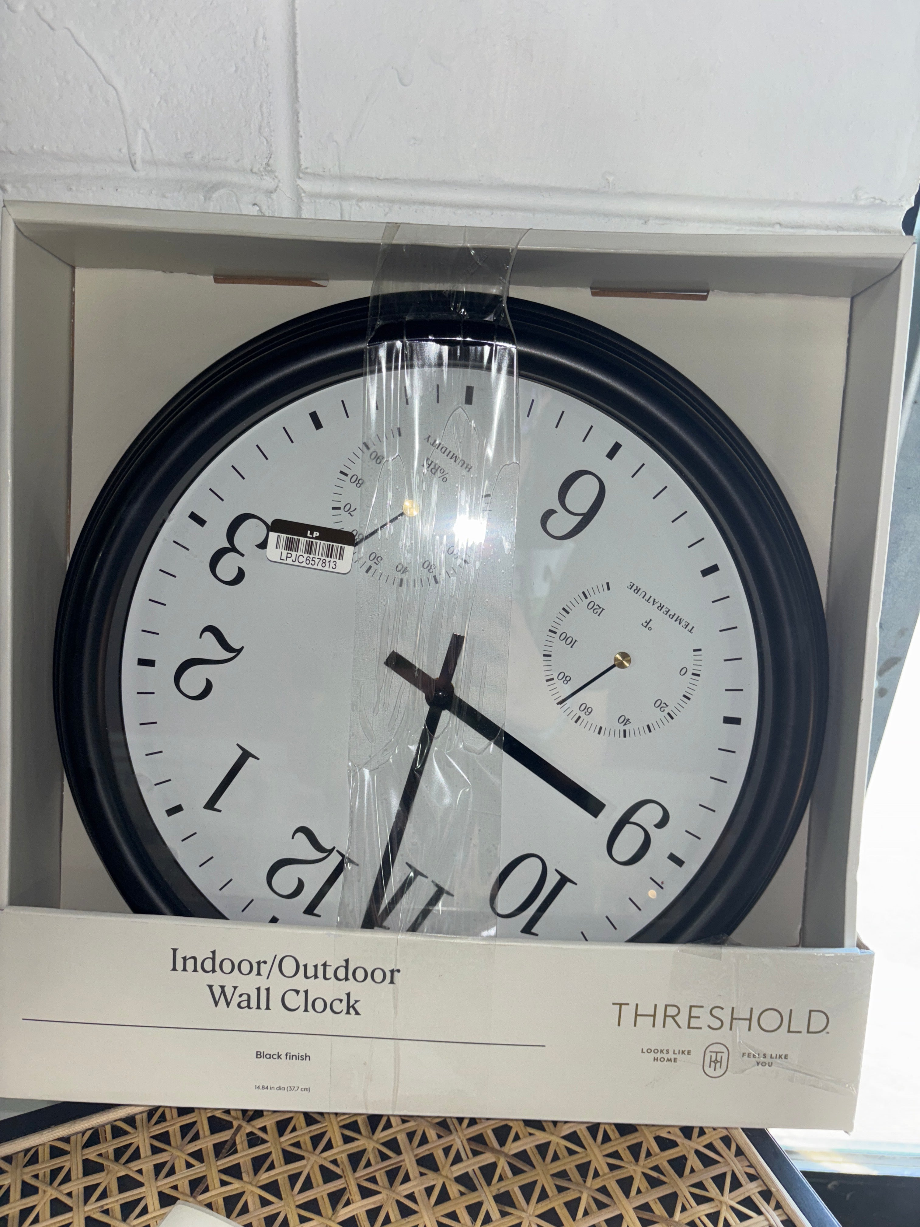 15" Outdoor Wall Clock - Charcoal Gray SHOWROOM ITEM