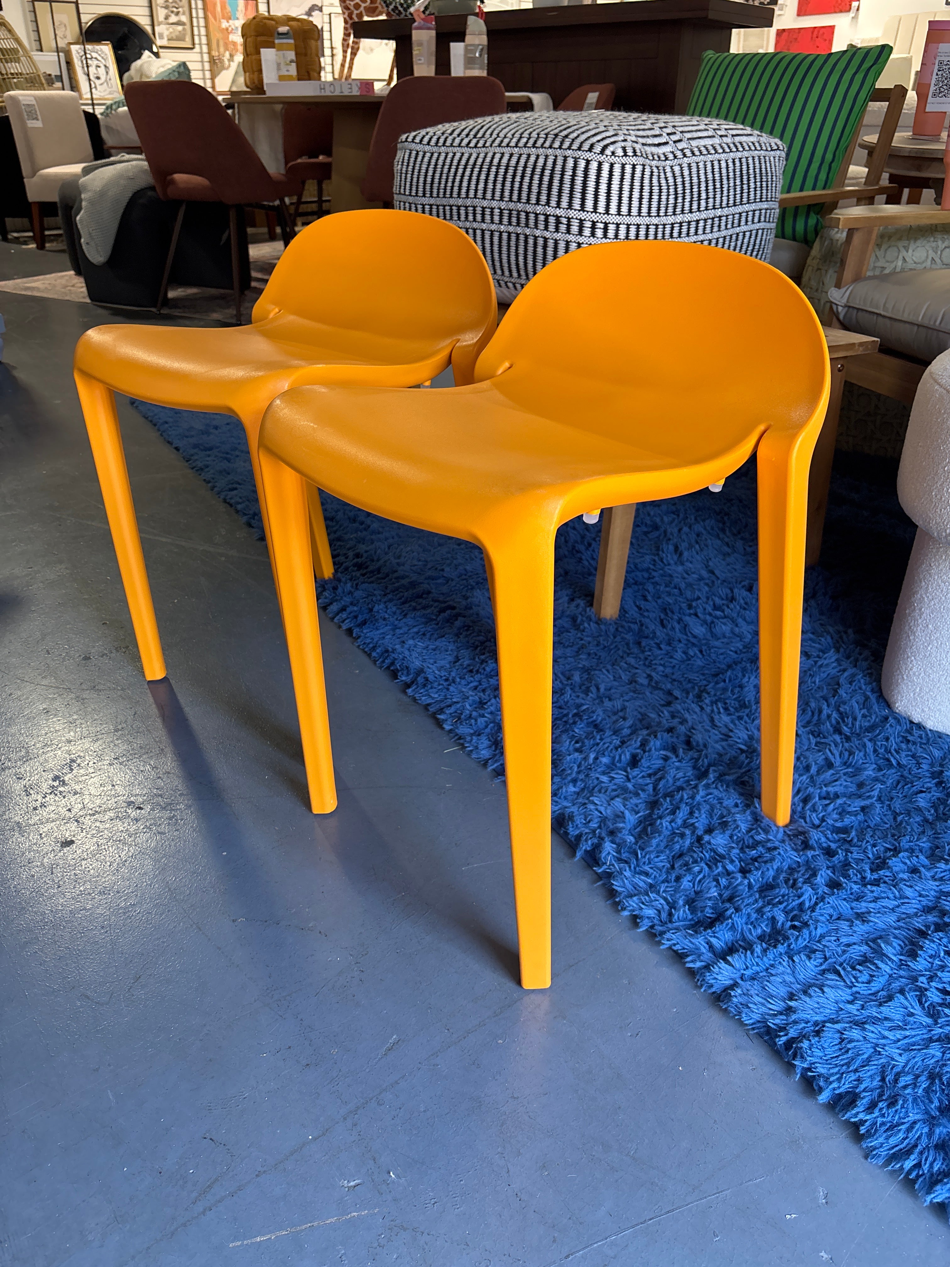 2pc Lagoon Joyous Short Stool - Orange SHOWROOM ITEM