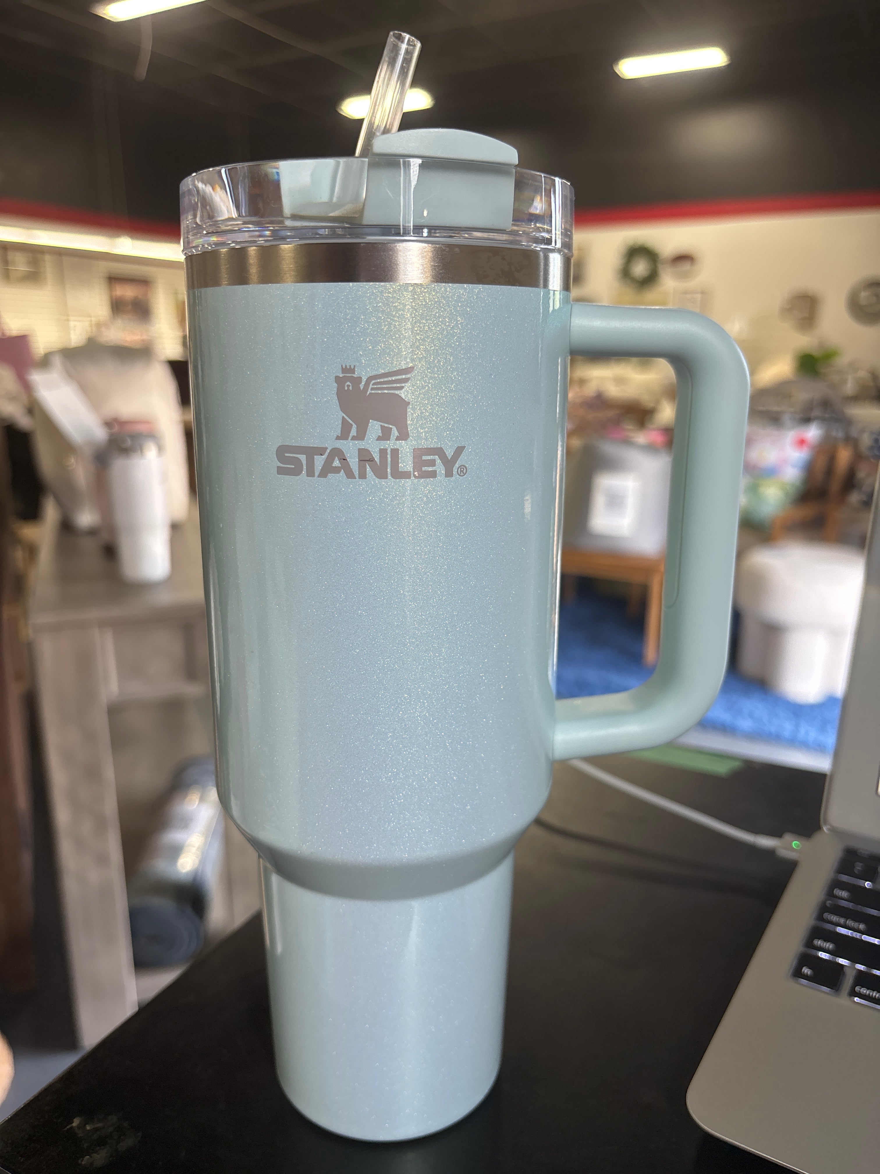 40oz Elegant Sand-Flow Stainless Steel Tumbler - Blue SHOWROOM ITEM