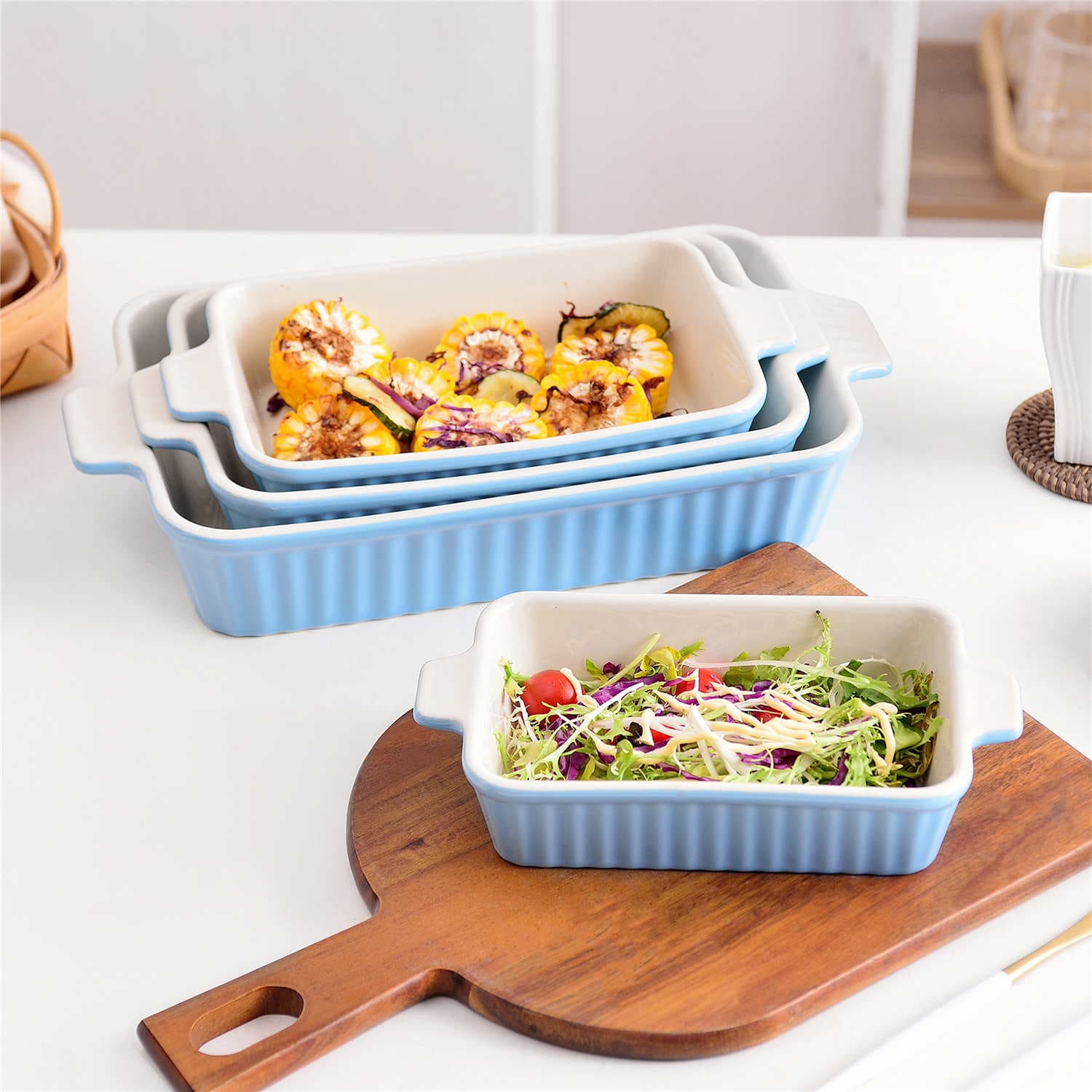 Bakeware Set Blue Baking Dishes