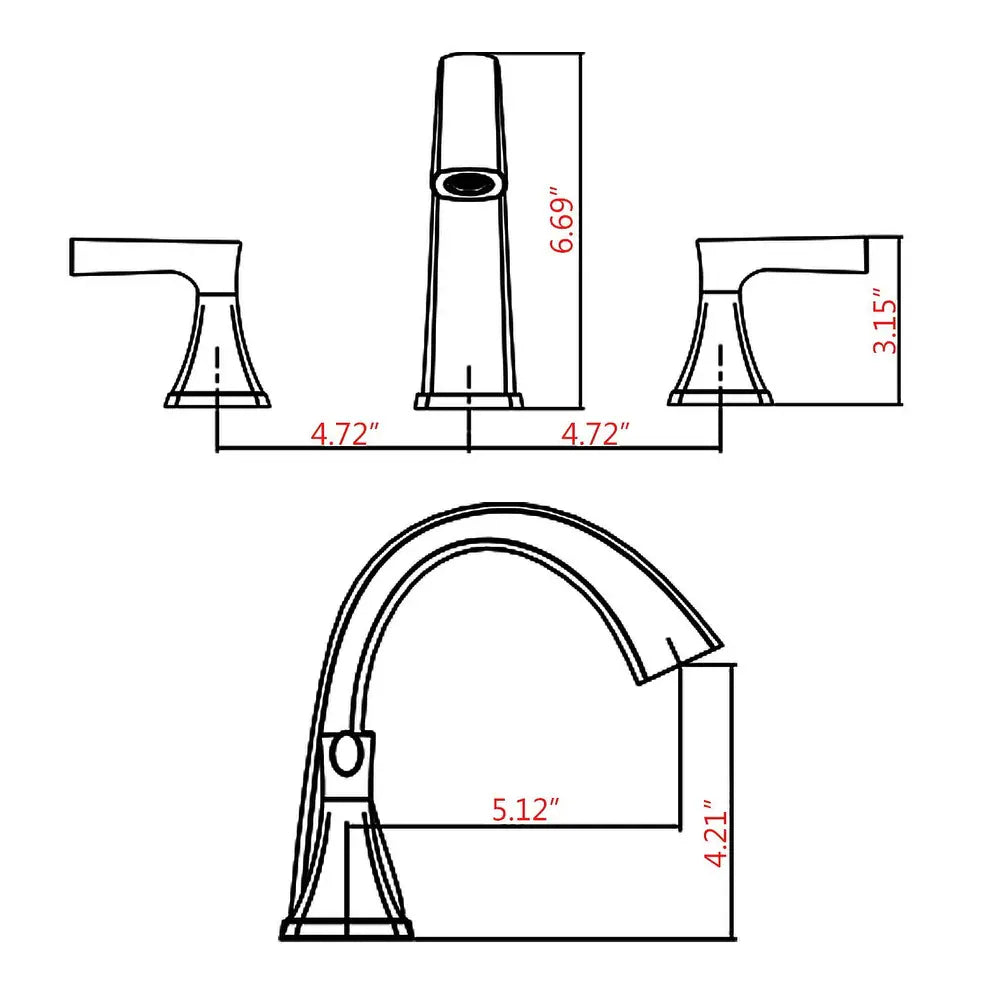 Widespread Bathroom Sink Faucet with Drain Assembly - Brushed Gold