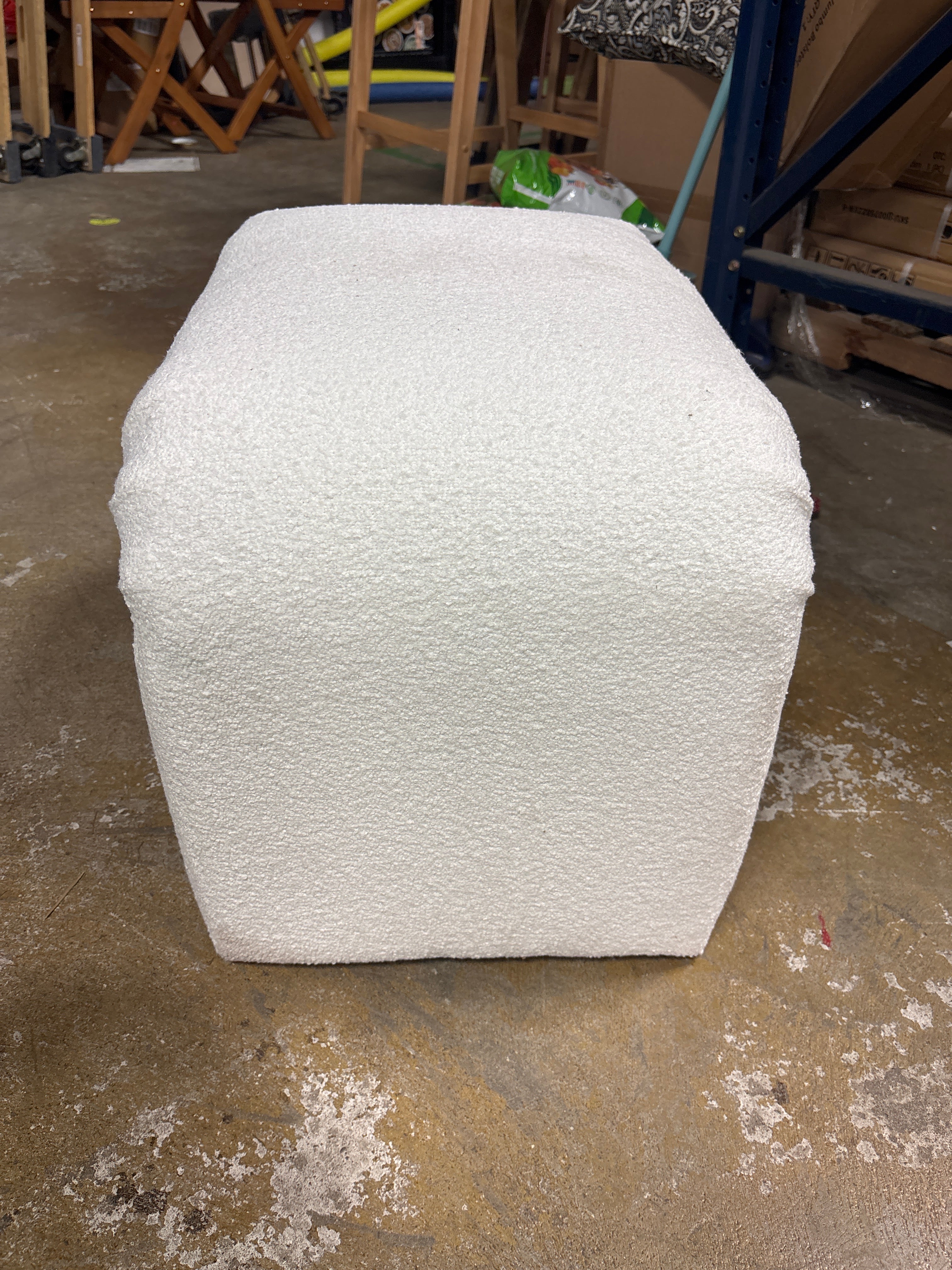 Cicely Waterfall Ottoman - Cream Boucle SHOWROOM ITEM