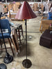 Floor Lamp with Leather Shade - Brown SHOWROOM ITEM