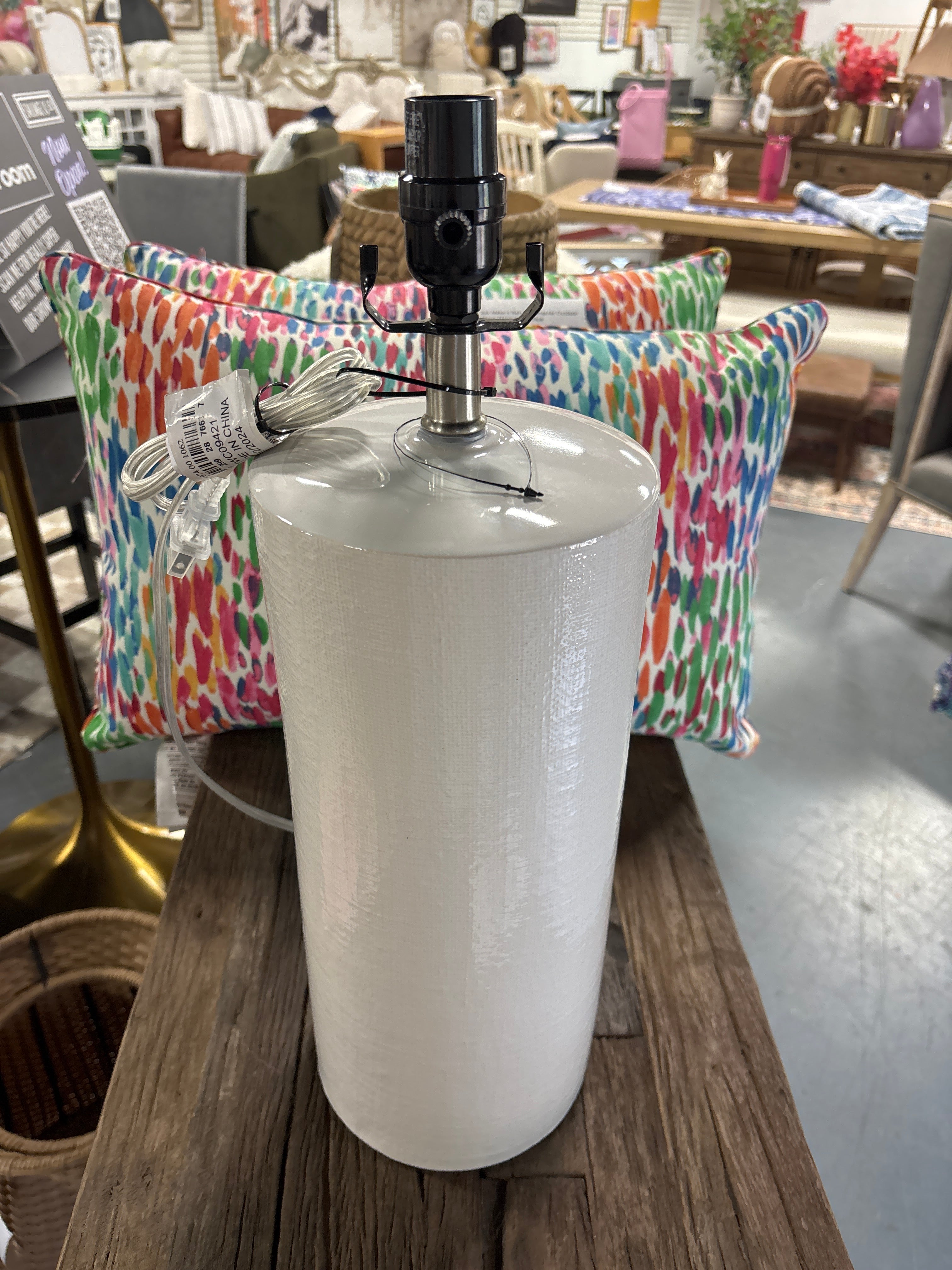 Large Ceramic Lamp Base - White SHOWROOM ITEM