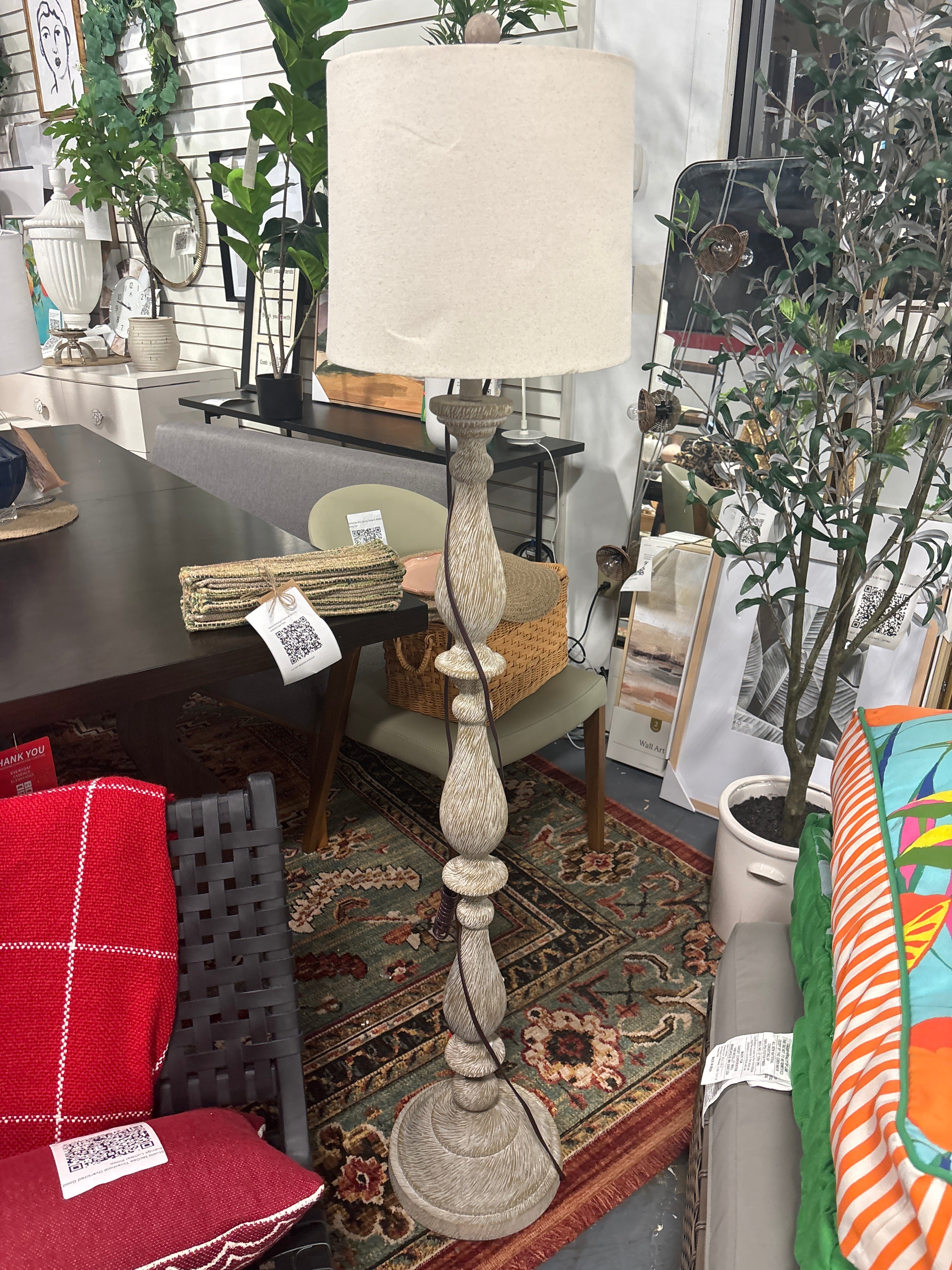 Bernadate Poly Floor Lamp - Whitewash SHOWROOM ITEM