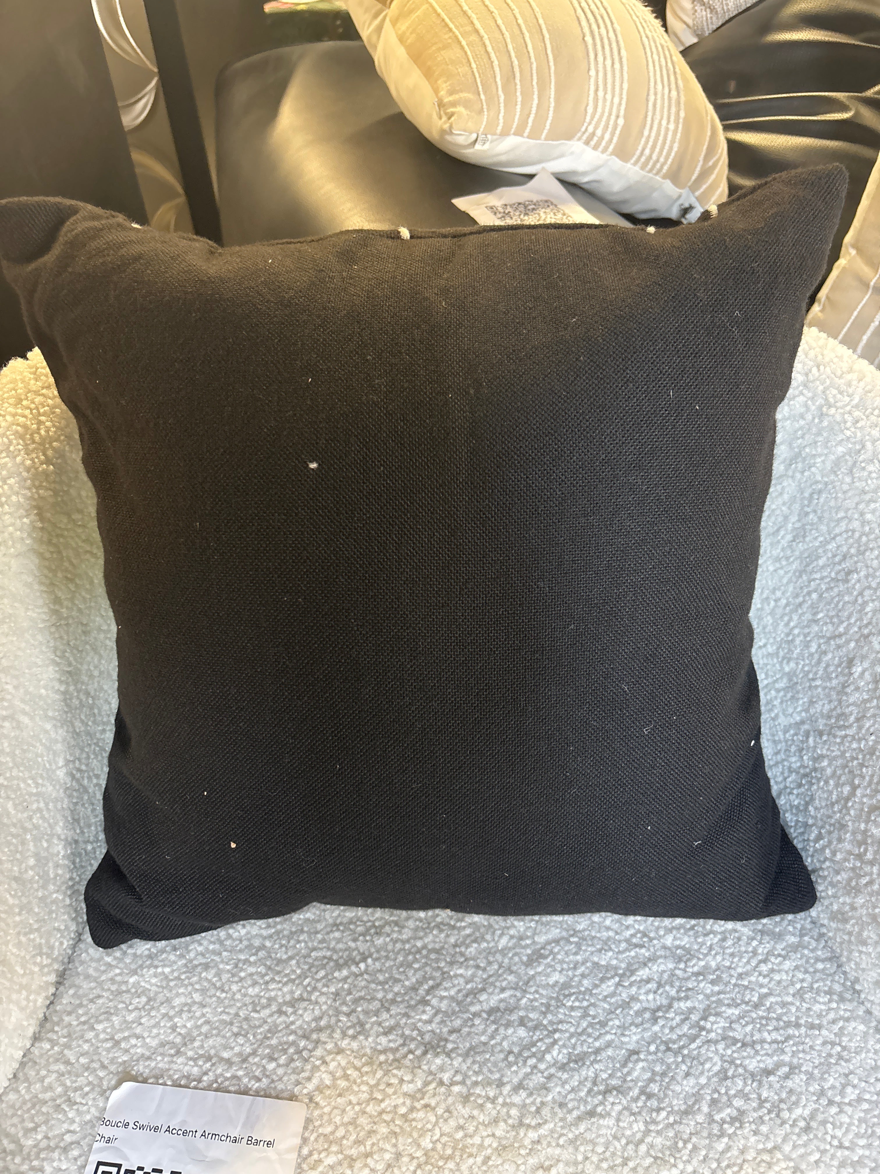 18"x18" Abstract Lines Square Outdoor Throw Pillow - Black SHOWROOM ITEM