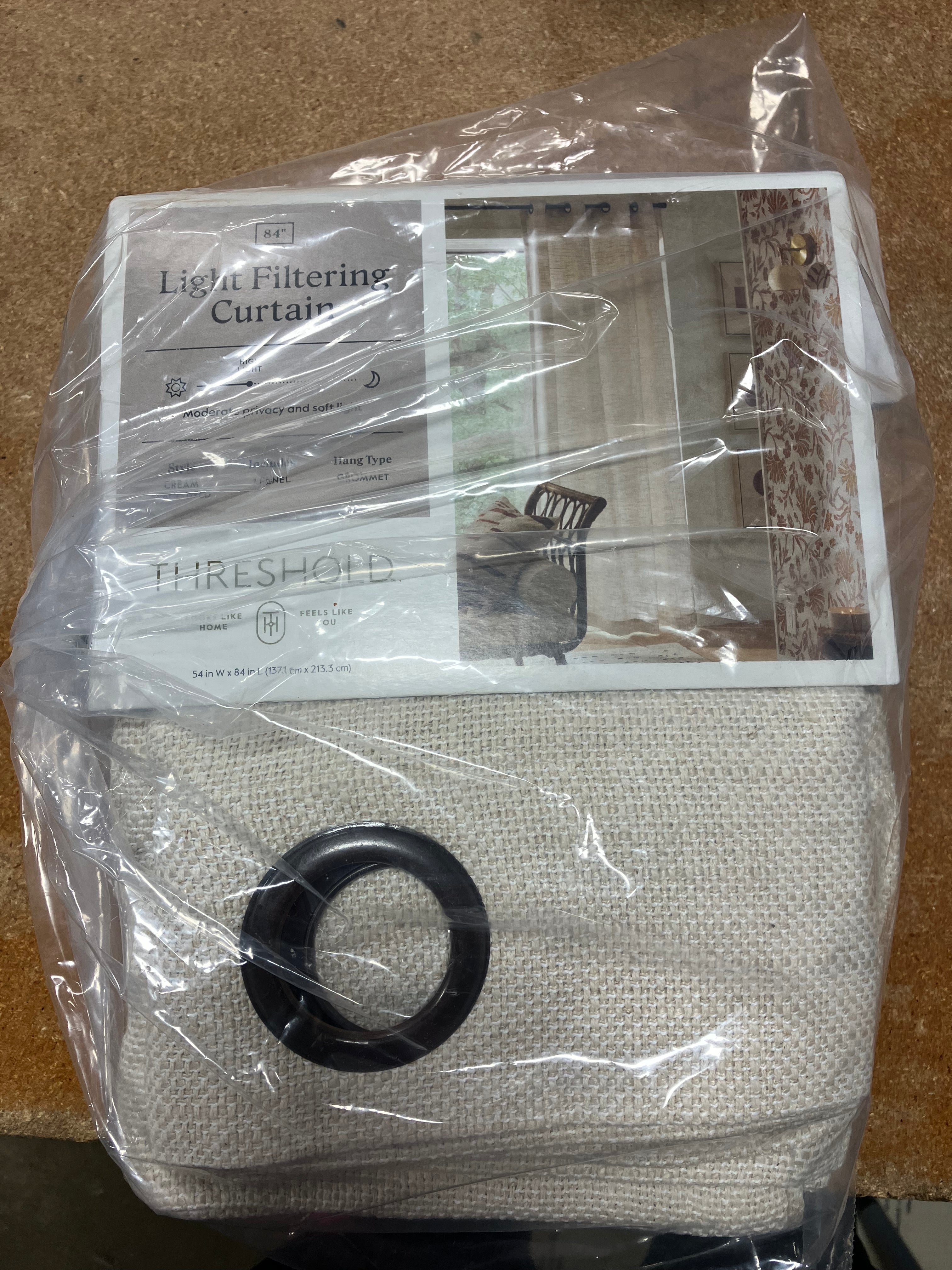 1pc Light Filtering Textured Weave Window Curtain Panel