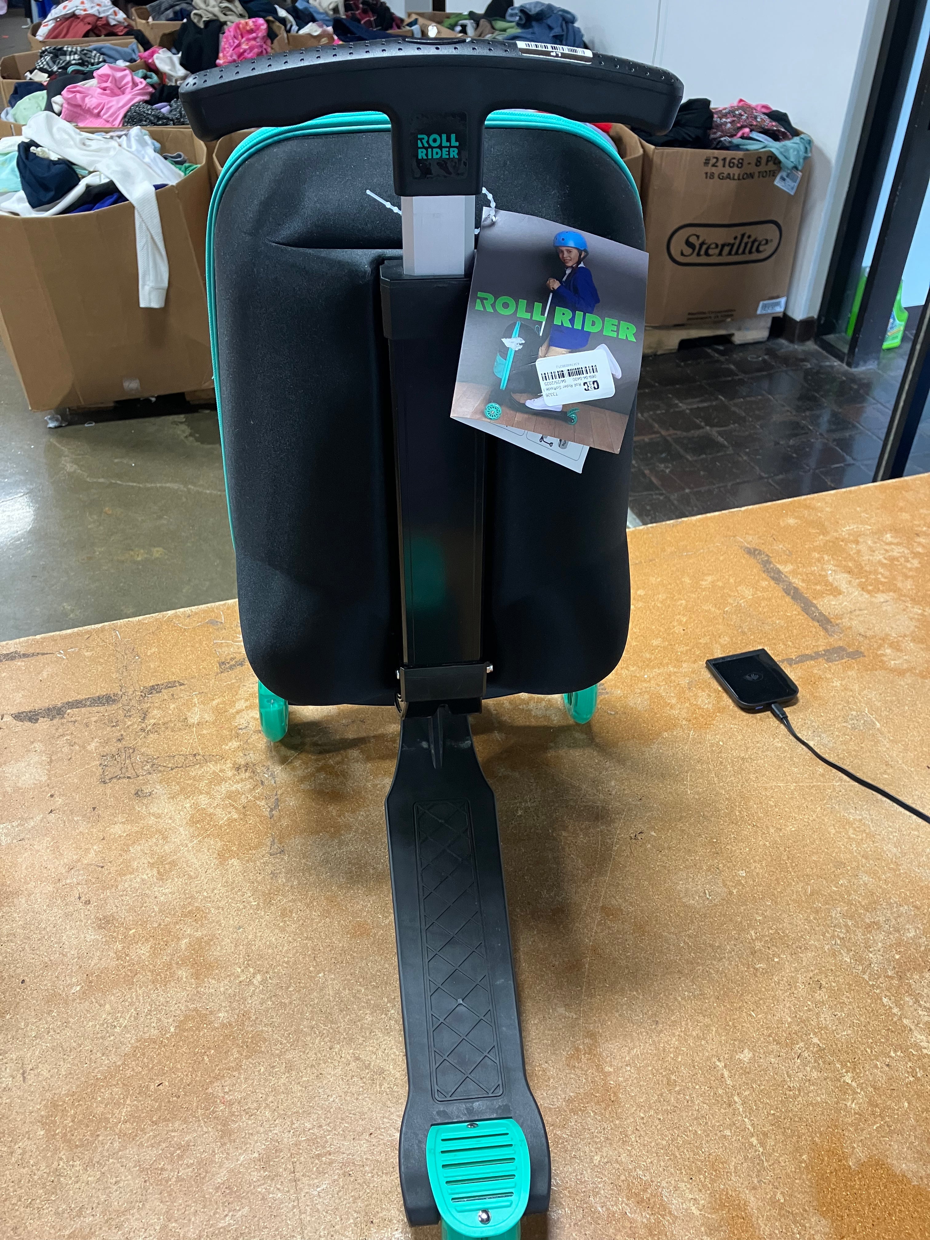 Softside Medium Checked Scooter Suitcase