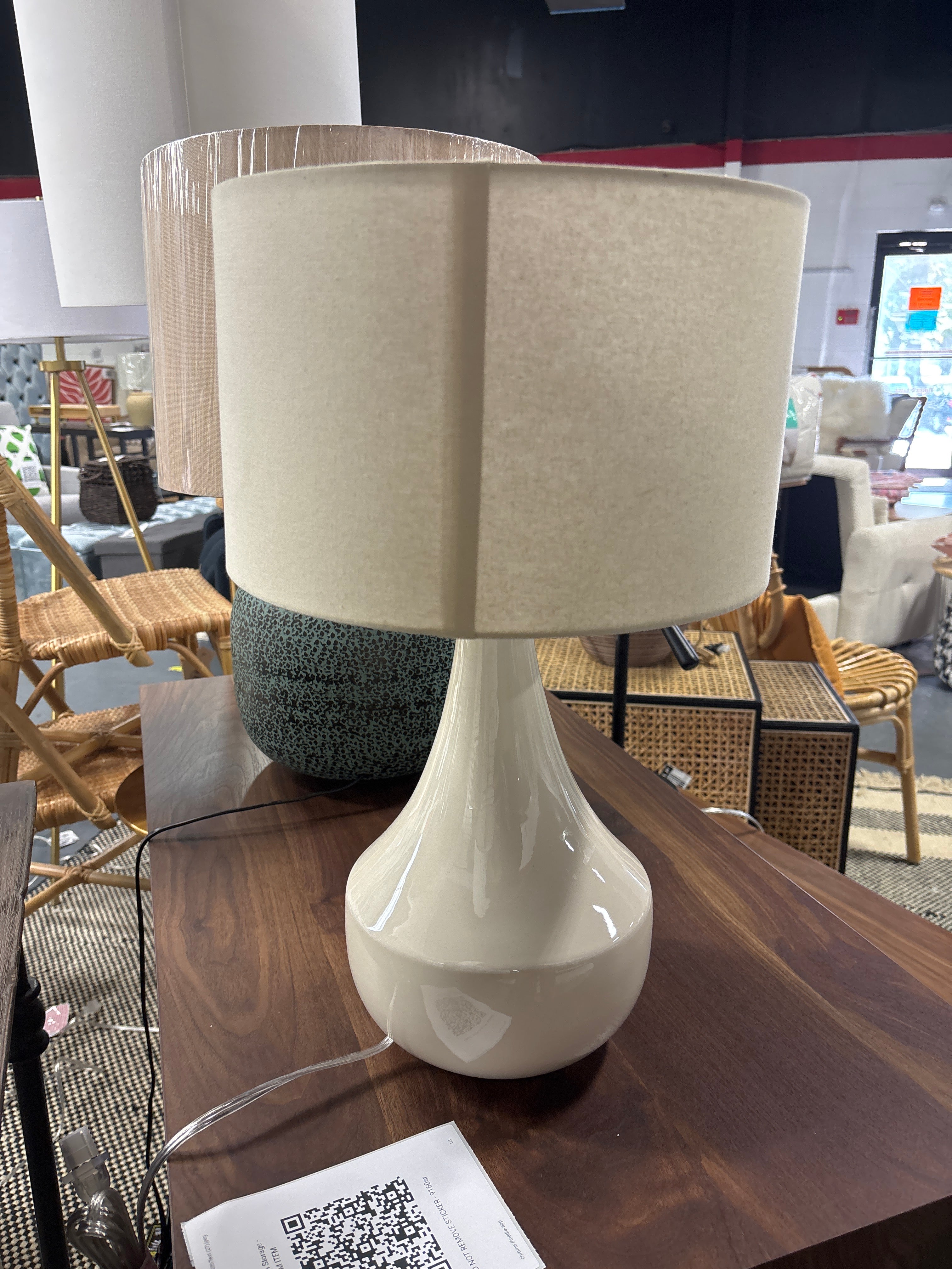 21.75"x11.5" Montreal Wren Assembled Table Lamp - White SHOWROOM ITEM