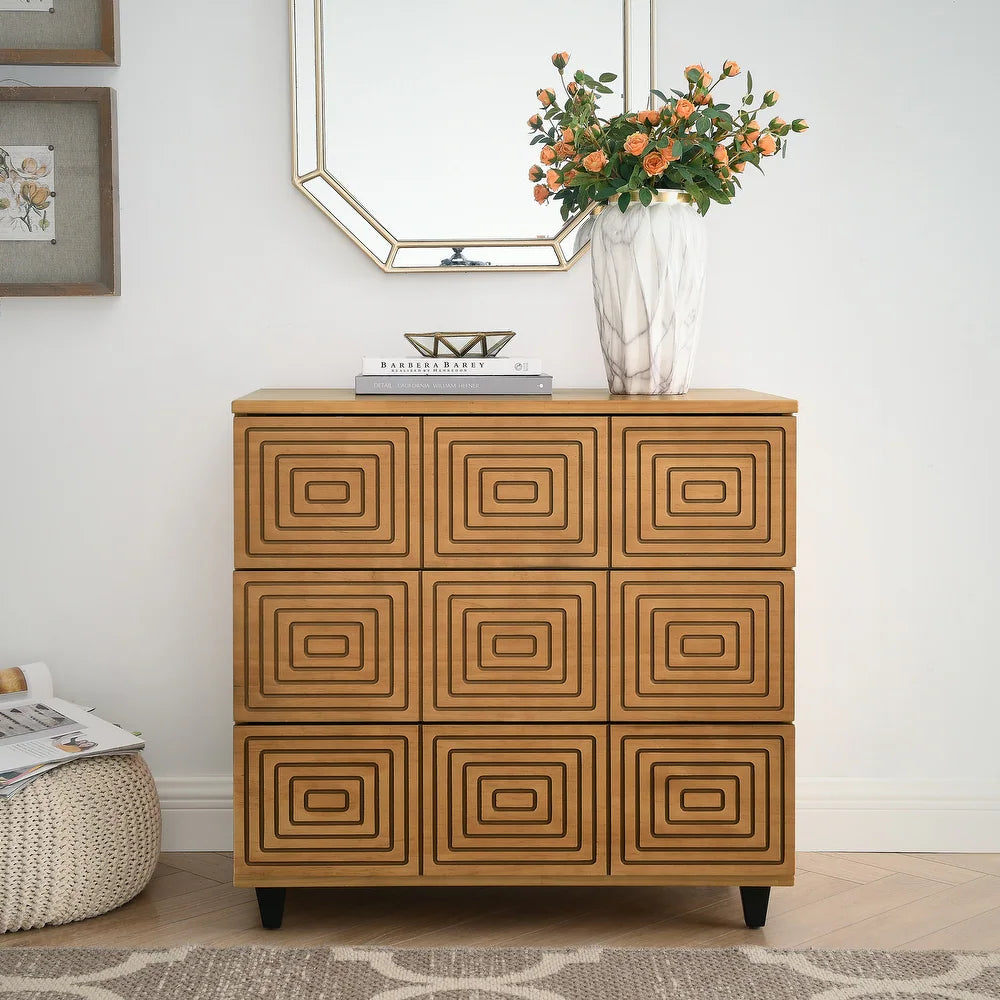 BIKAHOM Solid Wood 3 Drawer Dresser for Bedroom