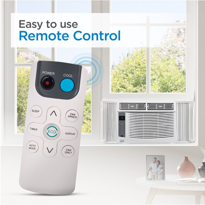 6000 BTU Energy Star White Window Air Conditioner Ft. with Remote Included