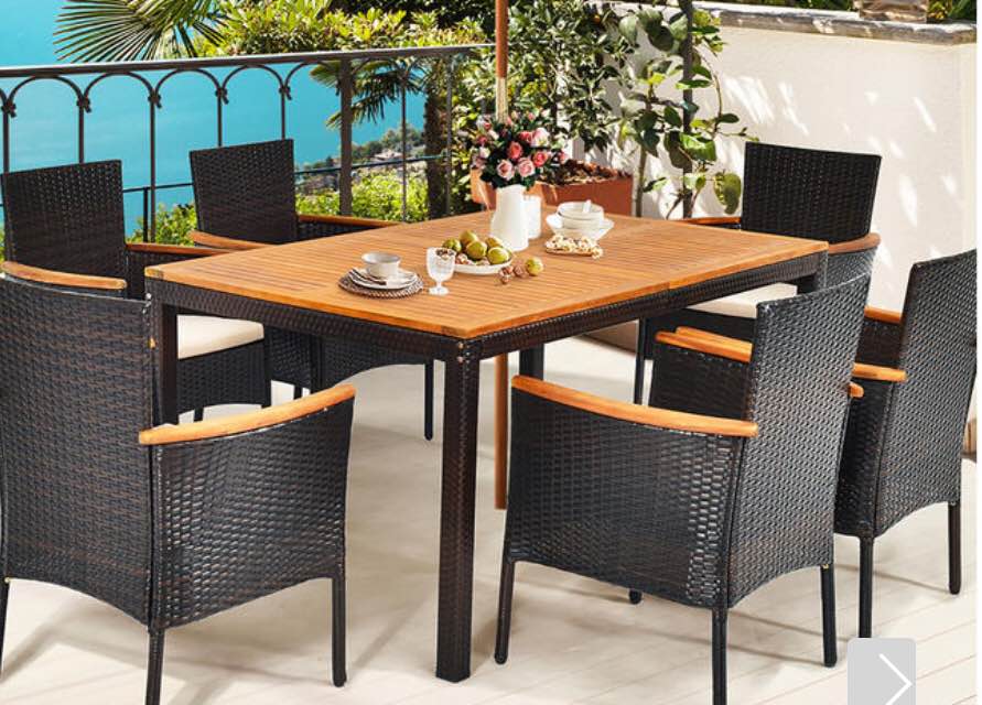 3PCS Patio Rattan Dining Chair