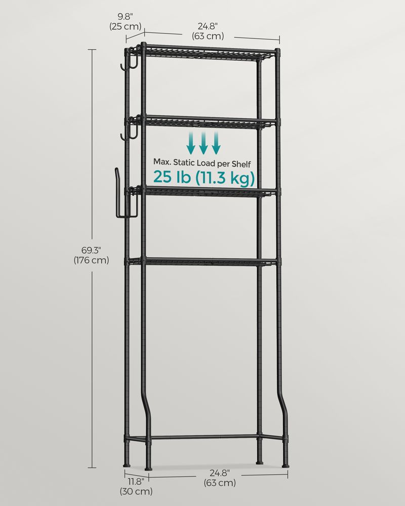 4 Tier Over The Toilet Storage