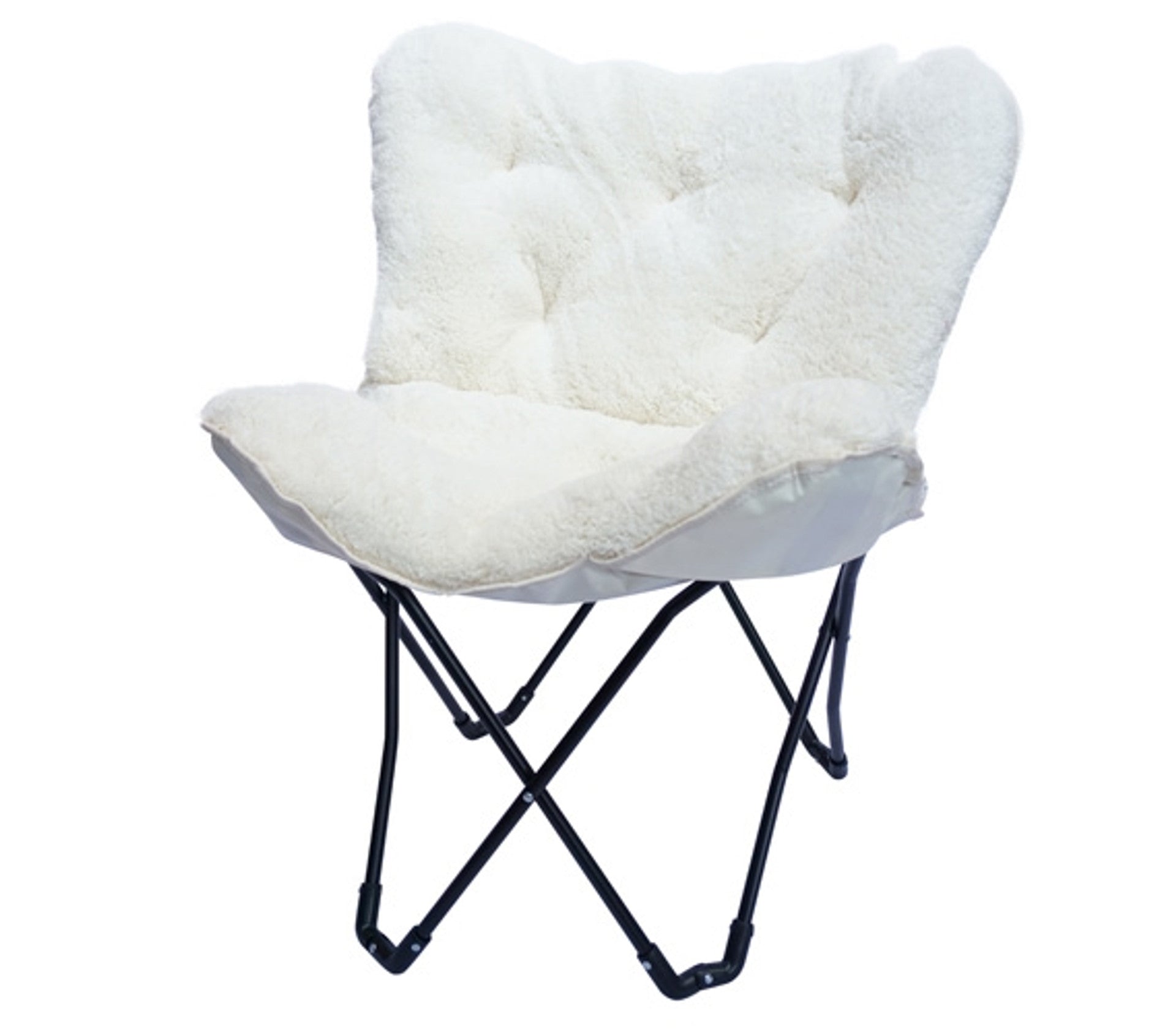 Overfilled Butterfly Chair - Ultra Plush Polar Bear White