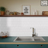 Backsplash Tile For Kitchen Peel And Stick. White Long Hexagon Self Adhesive Wall Tile