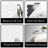 Backsplash Tile For Kitchen Peel And Stick. White Long Hexagon Self Adhesive Wall Tile
