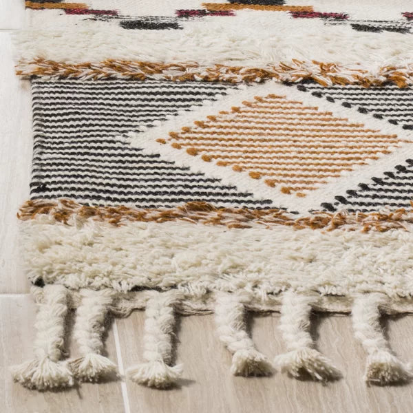 Bakerhill Handmade Hand-Knotted Cotton Ivory/Gray Rug, Rectangle 6' x 9'