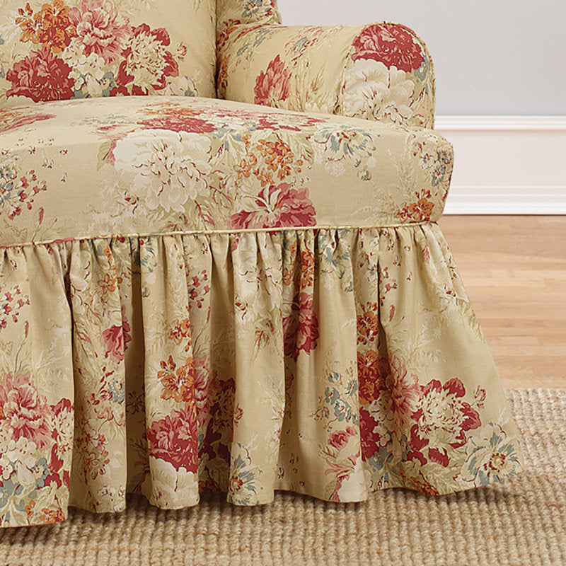Ballad Bouquet 100% Cotton Box Cushion Wingback Slipcover