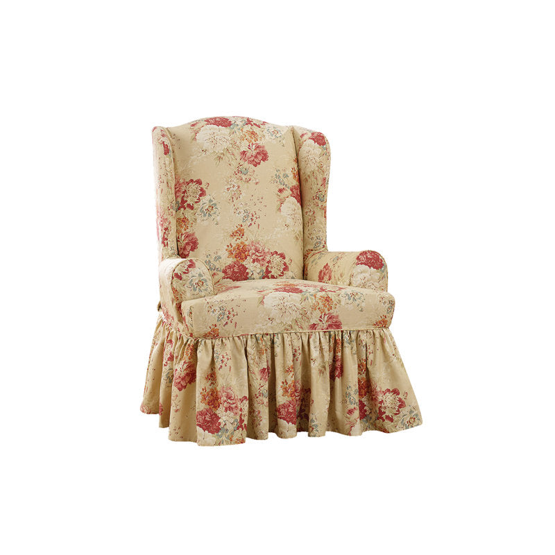 Ballad Bouquet 100% Cotton Box Cushion Wingback Slipcover