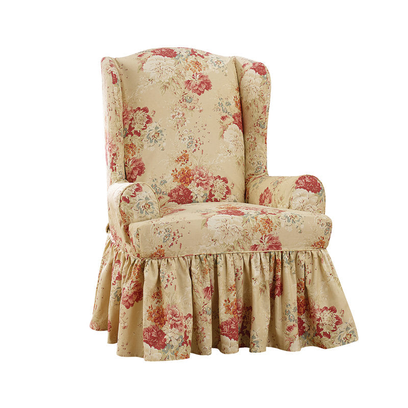 Ballad Bouquet 100% Cotton Box Cushion Wingback Slipcover