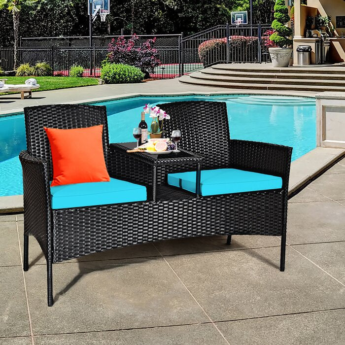 Baller Wicker Outdoor Loveseat