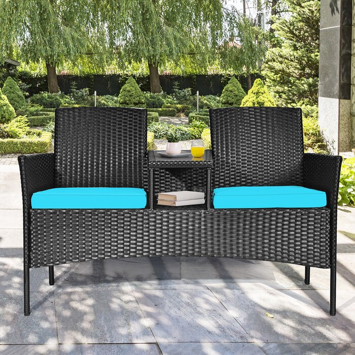 Baller Wicker Outdoor Loveseat