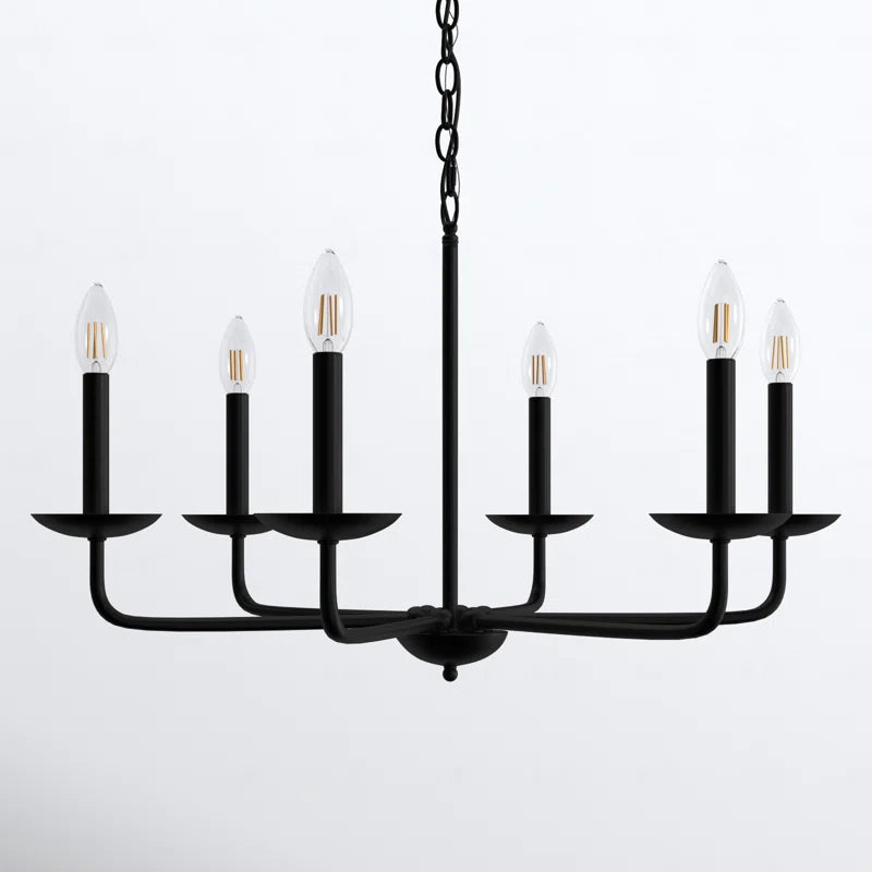 Black Baltray 6 - Light Dimmable Classic / Traditional Chandelier