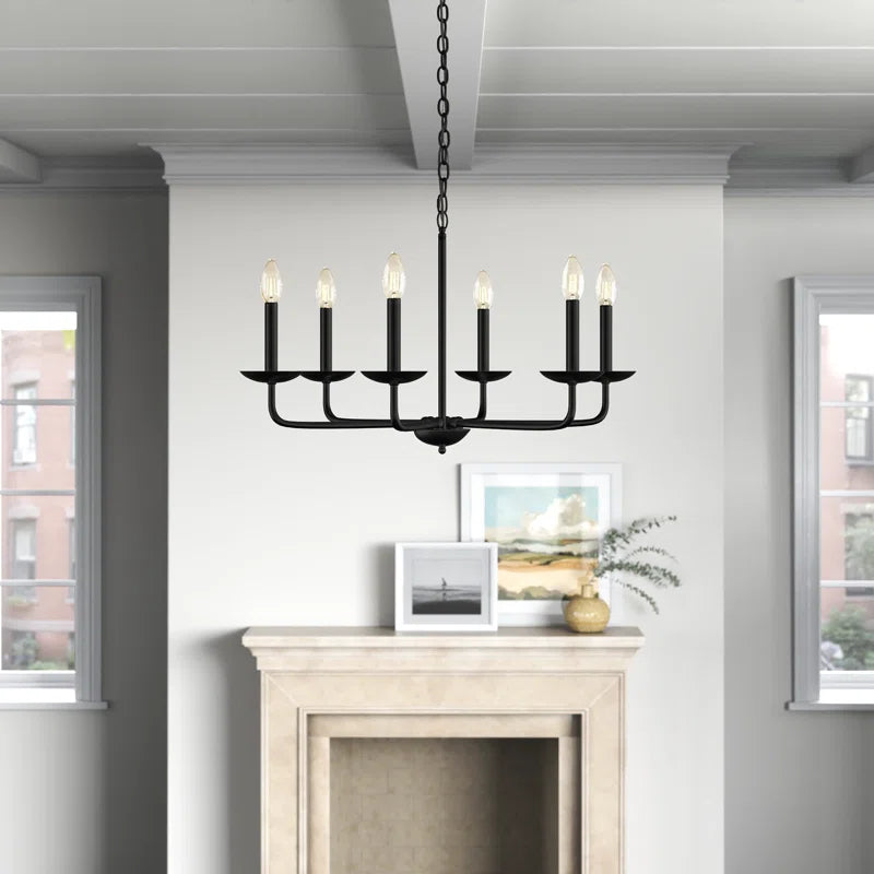 Black Baltray 6 - Light Dimmable Classic / Traditional Chandelier