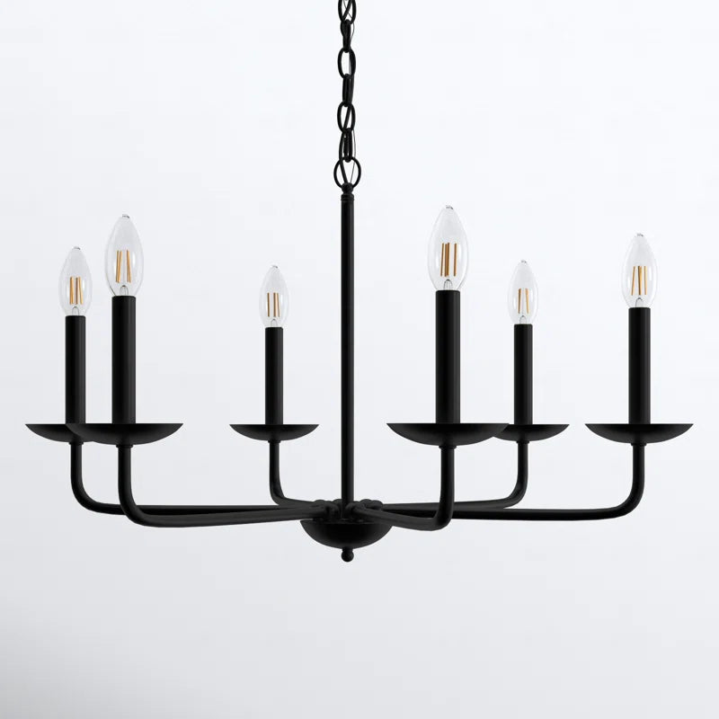 Black Baltray 6 - Light Dimmable Classic / Traditional Chandelier