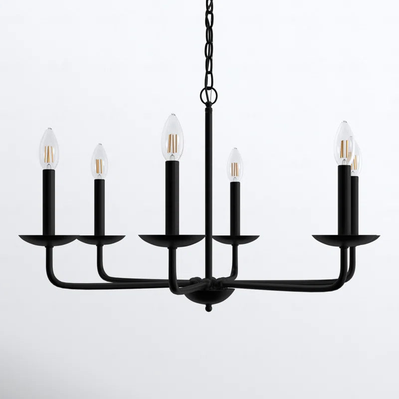 Black Baltray 6 - Light Dimmable Classic / Traditional Chandelier
