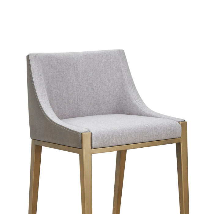 Whitbeck Gray & Brass Bar Stool