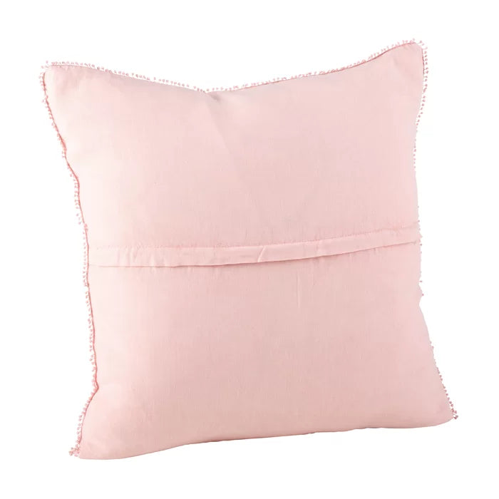 Barbay Pom-poms 100% Linen Throw Pillow