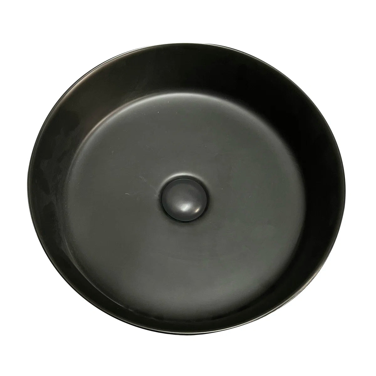 Black Vitreous China Circular Bathroom Sink