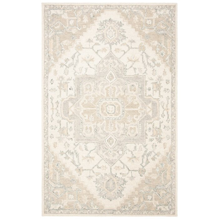 Barden Handmade Flatweave Ivory/Beige Rug, Rectangle 3' x 5'