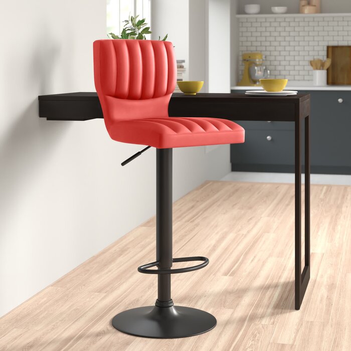 Baril Swivel Adjustable Height Bar Stool