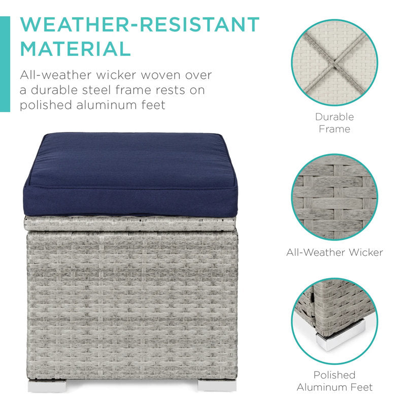 Barteldina Wicker Outdoor Ottoman (Set of 2)