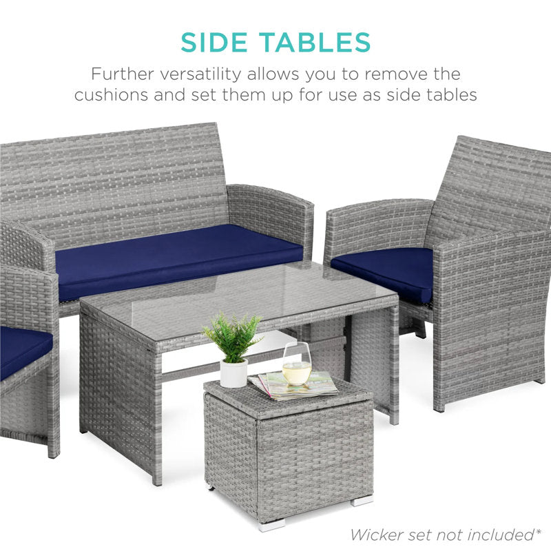 Barteldina Wicker Outdoor Ottoman (Set of 2)