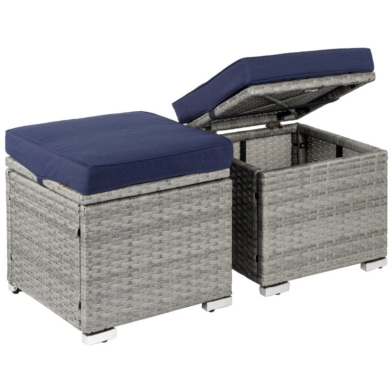 Barteldina Wicker Outdoor Ottoman (Set of 2)