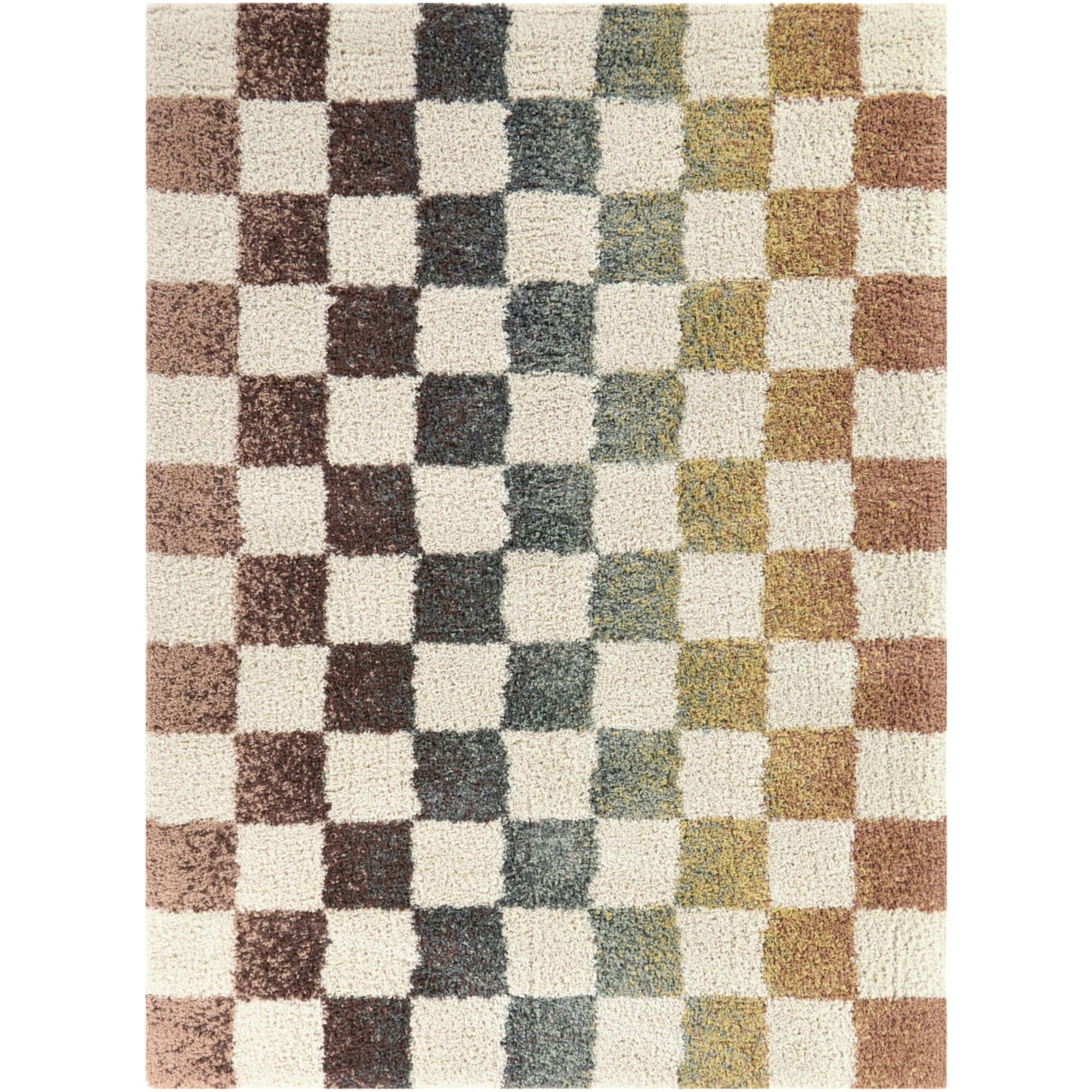 Baruch Cream  Checkered Area Rug 7x10