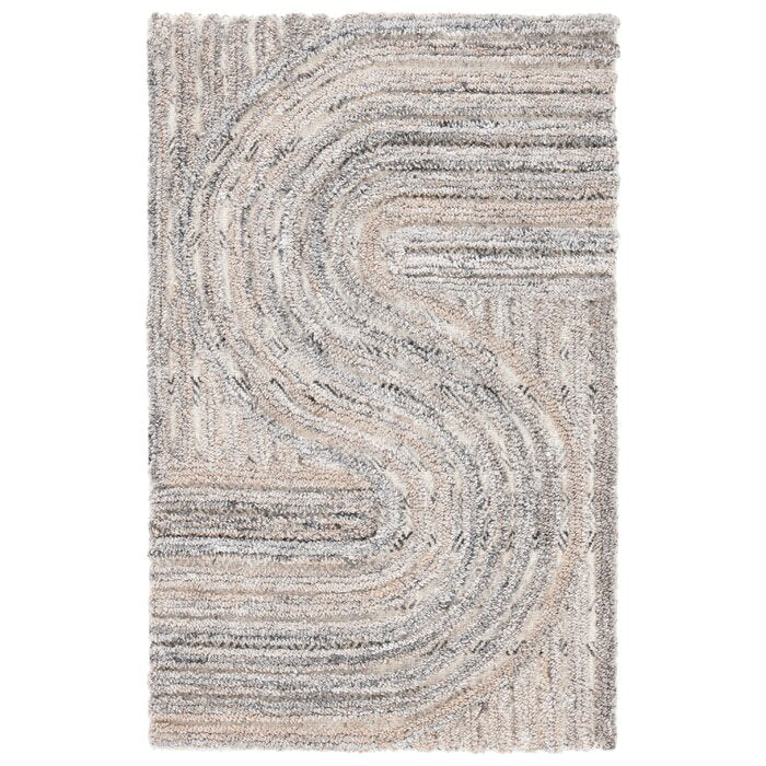Baylay Handmade Beige Rug, Rectangle 4' x 6'