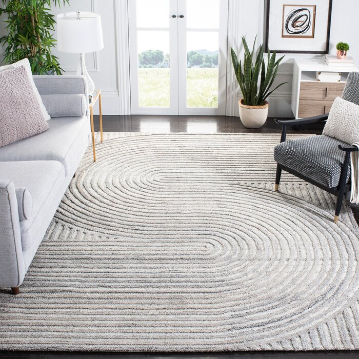 Baylay Handmade Beige Rug, Rectangle 4' x 6'