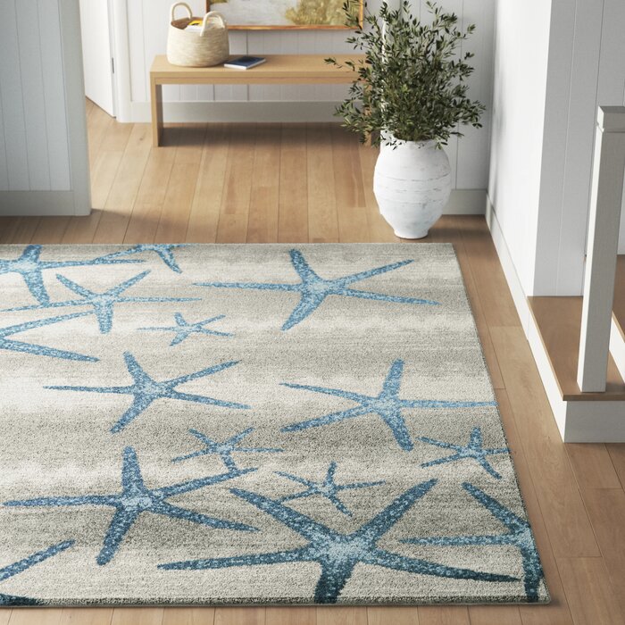 Bayshore Performance Blue/Gray Rug, Runner 2'2" x 7'